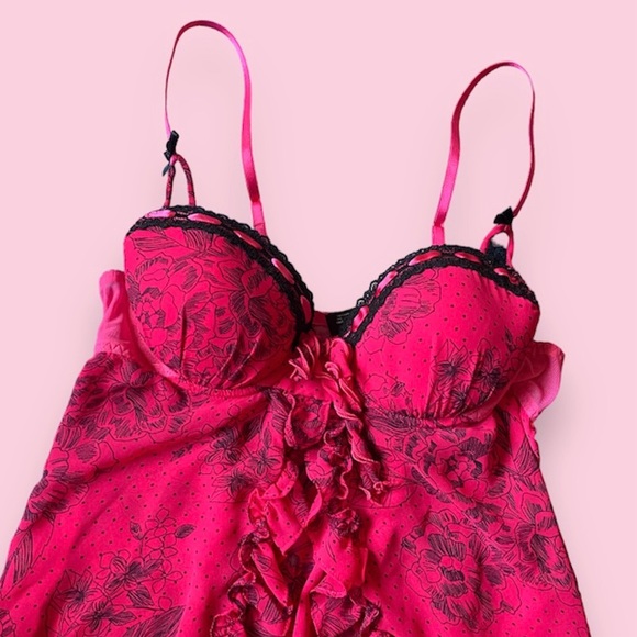 Apt 9 pink floral open front slip dress - Picture 2 of 4